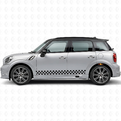 Checkered Side Stripes Vinyl Decal Kit for Mini Countryman R60