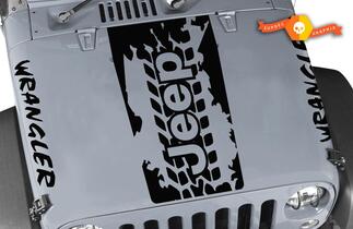 Jeep Wrangler Blackout Tire tread 3pc set vinyl hood fender decals JK JKU LJ TJ