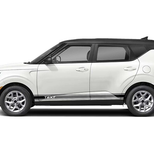 Side Door Racing Stripes Graphic Stickers Decals FOR KIA SOUL
