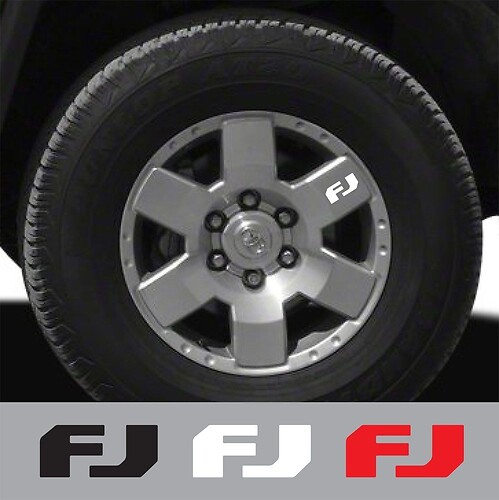 FJ Logo Wheel Full Kit Vinyl Decal Sticker for Toyota FJ Cruiser