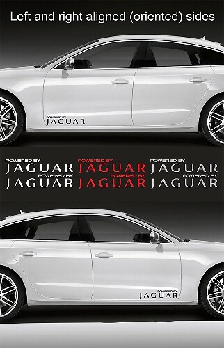 2pcs Powered by JAGUAR 15  wide Vinyl Decal Sticker Emblem Logo Graphic
