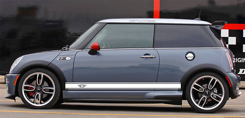 Outline Stripes with Logo Side Vinyl Decal Sticker for MINI Cooper