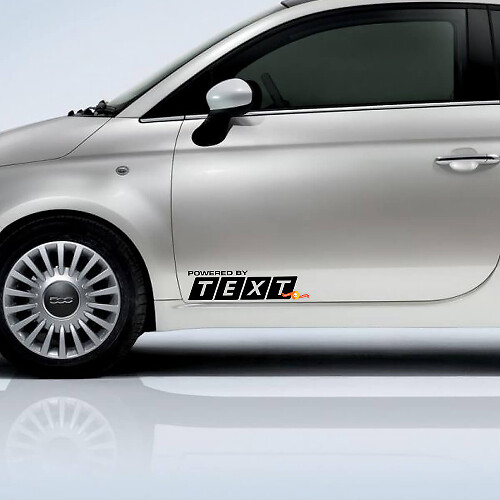Propulsé par Autocollant en vinyle texte personnalisé Emblème Logo Graphique pour Fiat 500 Abarth