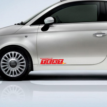 Propulsé par Autocollant en vinyle texte personnalisé Emblème Logo Graphique pour Fiat 500 Abarth 3