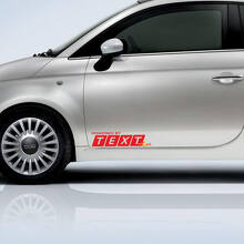 Propulsé par Autocollant en vinyle texte personnalisé Emblème Logo Graphique pour Fiat 500 Abarth 3