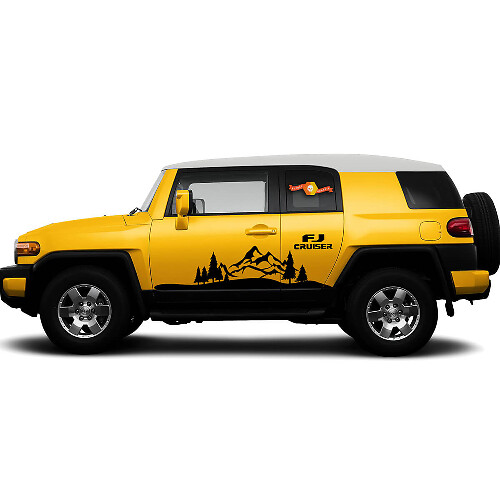 Mountain & Trees Door Side Vinyl Decal Kit for Toyota FJ Cruiser
