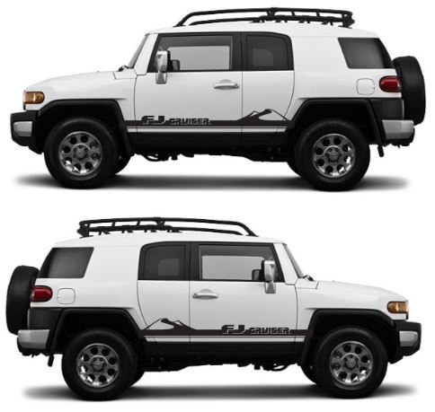 Mountains Style Door Side Stripes Vinyl Decal Set fot Toyota FJ Cruiser