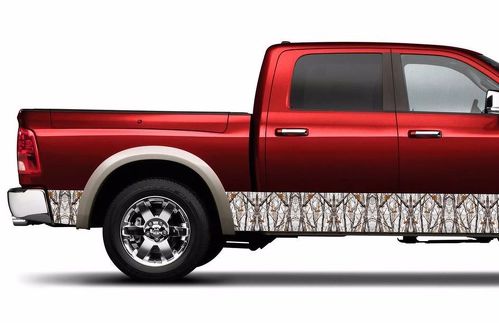 Camouflage Camo Wrap rocker panel winter realtree Vinyl Decal fits to RAM F150