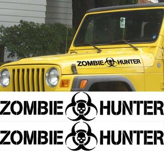 Set Zombie Hunter Decals For Wrangler Rubicon Sahara Tj Hood Stickers Jeep 2