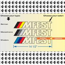 Bimmerfest MFEST bimmer fest Vinyl Stickers Decals fits to e92 e36 e46 F10 F30 M3 M4 Competition BMW
 2