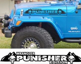 The Punisher Edition Version 2 Hood Decals. Custom set for Jeep wrangler hoods 1