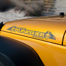 Punisher Edition Lettering Bonnet Vinyl Decals for Jeep Wrangler_2