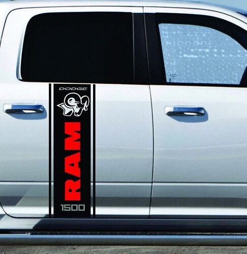 Branded Outline Stripes Side Door Vinyl Decal Sticker for Dodge Ram 1500
