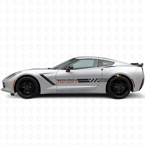 Racing Sport Side Stripes Vinyl Decal Set for Chevy Corvette