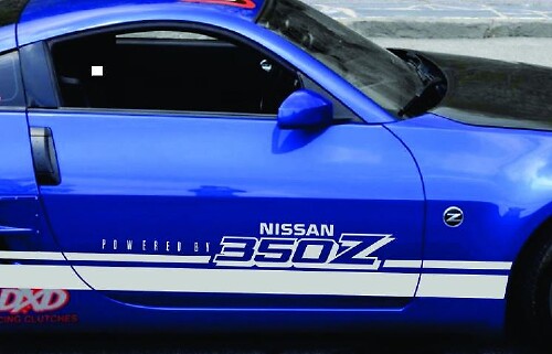 Powered by 350Z Rocker Panel Stripes Vinyl Decals for Nissan 350Z