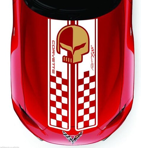 Racing Checkered Stripes Hood Vinyl Decal for Chevy Corvette C3-7 ZO6 ZR1 Stingray