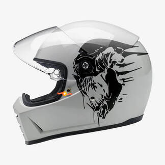 2x Skull moto sticker for helmet decal motorcycle
