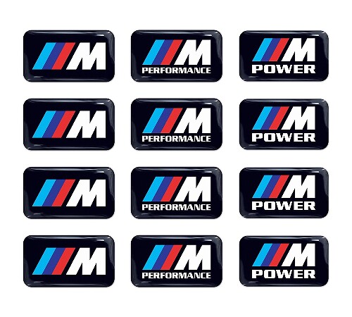 M Power Performance 3D Domed Vinyl Decals Set for BMW