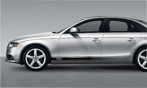 Rings Logo Side Stripes Vinyl Decal Kit for Audi A3 A4 A5 A6 A8 RS