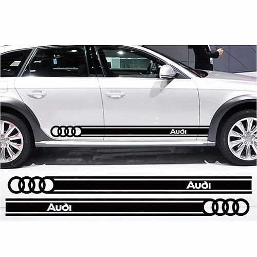 Branded Side Stripes Vinyl Decal Set for Audi Cars