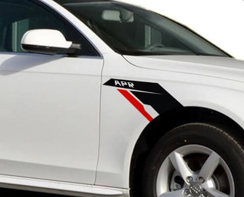 APR Style Fender Side Scuttle Vinyl Decal Set for VW BMW Audi