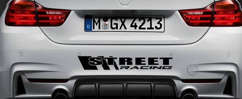STREET RACING Vinyl Decal sport car racing sticker bumper emblem logo BLACK