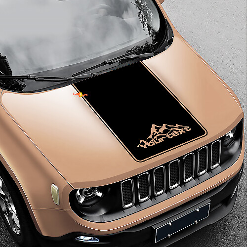 Blackout Mountains Bonnet Vinyl Decal for Jeep Renegade