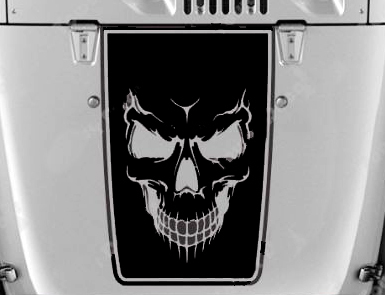 Hood Blackout Skull Evil Vinyl Decal fits Jeep Wrangler JK TJ LJ