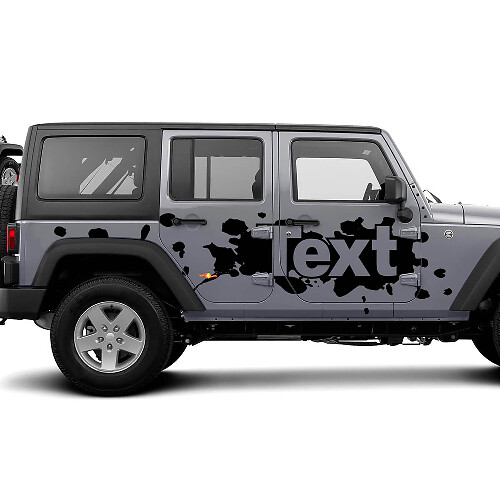 Paint Splashes with Custom Text Side Vinyl Decal Sticker for Jeep Wrangler