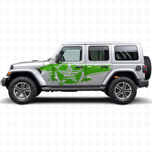 Distressed USA Flag Star Side Vinyl Decal Kit for Jeep Wrangler_3