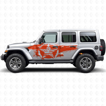 Distressed USA Flag Star Side Vinyl Decal Kit for Jeep Wrangler_4