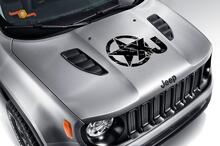 Distressed style XJ star hood Sticker Decal fits Jeep XJ Cherokee made in USA
 2