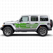Distressed American Flag Side Vinyl Decal Set for Jeep Wrangler_3