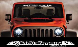 Smoky Mountain Edition windshield banner decal sticker fits jeep wrangler others