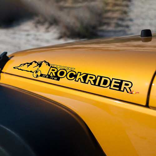Rockrider & Custom Text Hood Vinyl Decal Sticker for Jeep Wrangler