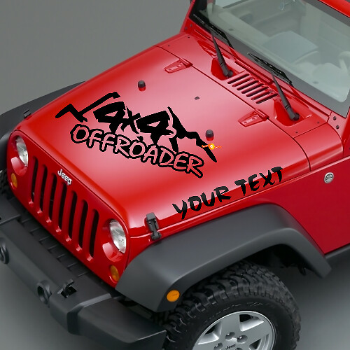 Offroader Lettering Bonnet Vinyl Decals for Jeep Wrangler