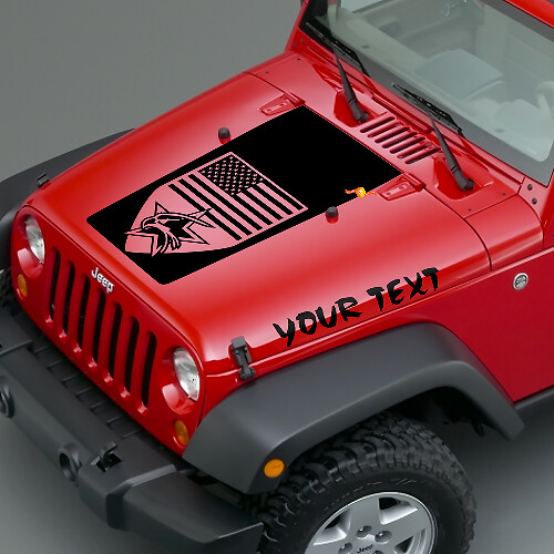 American Badge Bonnet Vinyl Decals for Jeep Wrangler JK JKU LJ TJ