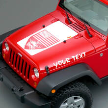 American Badge & Custom Text Hood Vinyl Decal Set for Jeep Wrangler_2