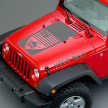 American Badge & Custom Text Hood Vinyl Decal Set for Jeep Wrangler_3