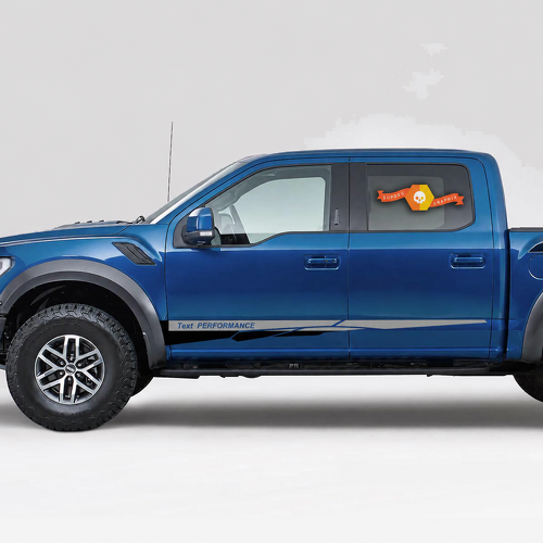 Text Performance Retro Stripes Rocker Panel Vinyl Decal Sticker for Ford F-150 2017-2026