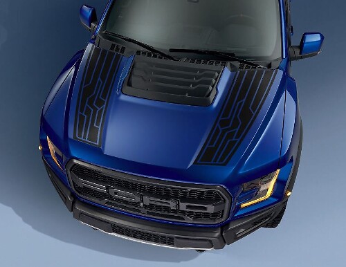 Kit de adhesivos para paquete de gráficos de capó 5 para Ford F-150 Raptor 2017