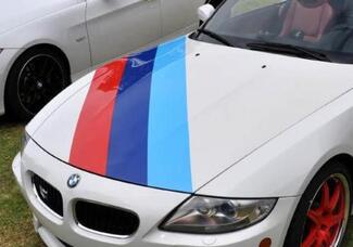 BMW M color stripes Rally Hood Racing Motorsport Performance vinyl decal sticker
