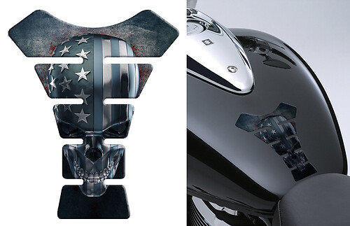 USA Flag Scull Fuel Tank Vinyl Decal for Moto 