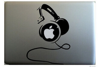 Apple headphone macbook decal sticker
