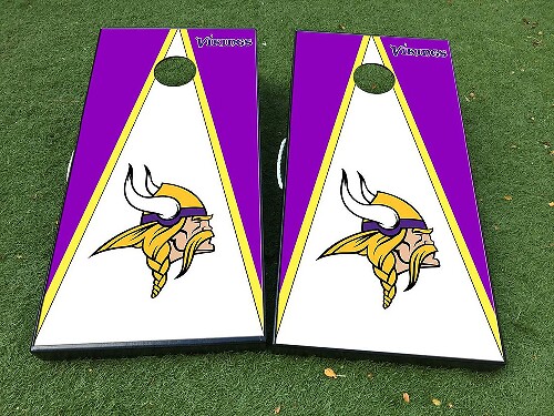 Vikings Style Cornhole Board Vinyl Wrap Decal Set