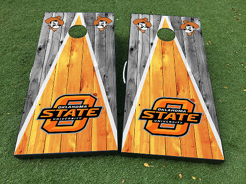 Oklahoma State University Cornhole Board Vinyl Wrap Decal Set