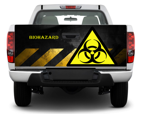 Biohazard Toxic Danger  Tailgate Decal Sticker Wrap Pick-up Truck SUV Car
