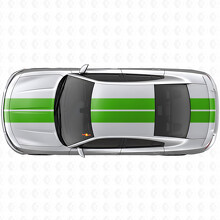 Dual Racing Stripes Hood Roof Trunk Vinyl Decal Sticker for Dodge Charger_3