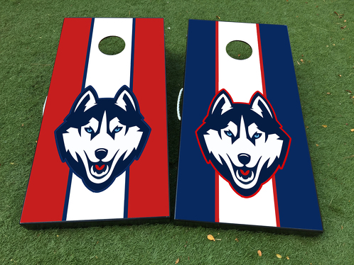 Connecticut Huskies Basketball Cornhole Board Game Decal VINYL WRAPS with LAMINATED