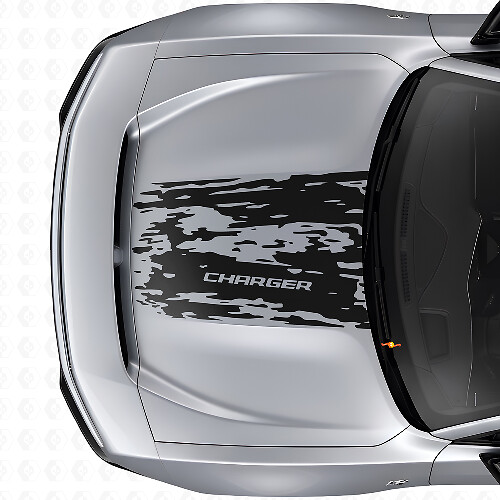 Distressed Hood Vinyl Decal for Dodge Charger Electric